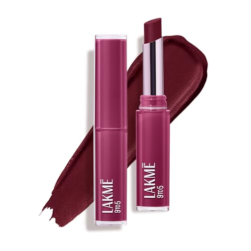 Image of Lakme 9to5 Lip Tattoo Matte Slim Stick, Deep Wine, 2g, for Intense Color and Full Coverage, with Bakuchiol and Vitamin E, Smudgeproof and Waterproof, Long-Lasting Lipstick for Women