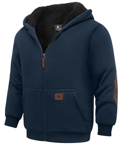 Image of SWISSWELL Unisex Boys Girls Fleece Hoodie Sherpa Lined Jacket Zip Up Hooded Sweatshirt Winter Outerwear for Kids