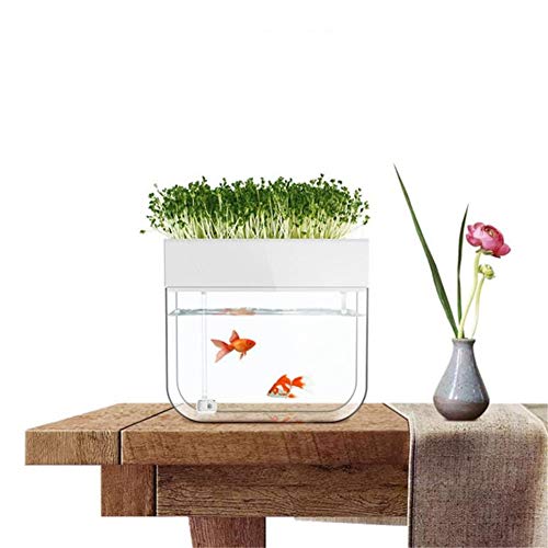 金魚鉢 アクアリウム 水耕栽培システム 有機セルフ給水プランター アクアポニックス 小型水槽 ウォーターハーブガーデン