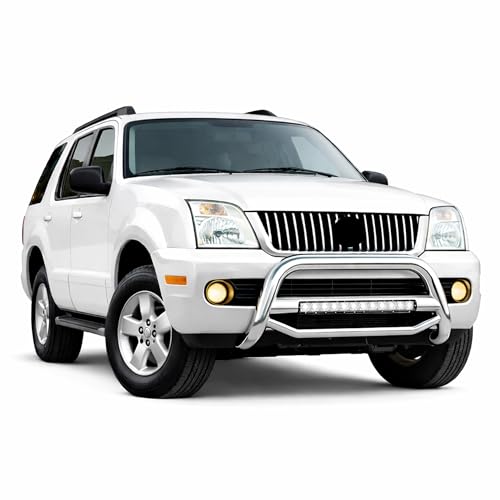 Image of Black Horse MAX Beacon Bull Bar No Skid Plate Stainless Steel Compatible with 2002-2005 Ford Explorer|2002-2005 Mercury Mountaineer-MAB-FOB2901S