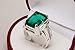 8 Carat Emerald Cut Deep Green Created Emerald Women Solitaire Ring Sterling Silver 925 Handmade Zamurd Elegant Ring (9.75)