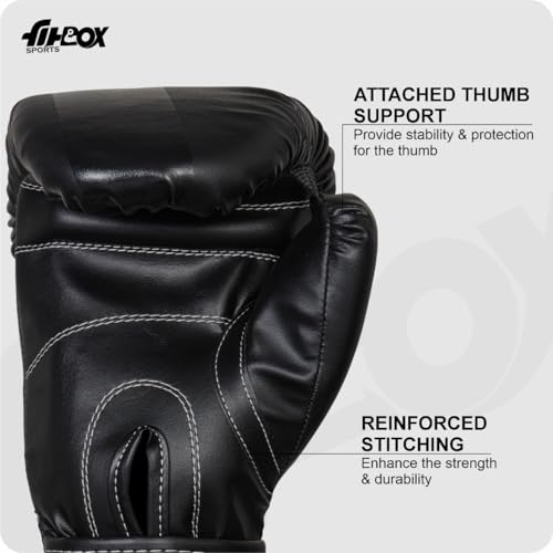 Image of FitBox Sports Boxing Gloves for Training & Sparring - Multi-Layer Padding, Pro Wrist Support & Velcro Closure