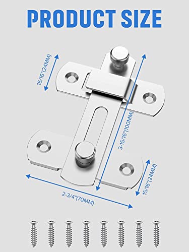 Sliding Barn Door Lock, Stainless Steel Gate Latches Flip Latch Safety Door Bolt Latch Lock for Wine Cabinet Bathroom - Image 4