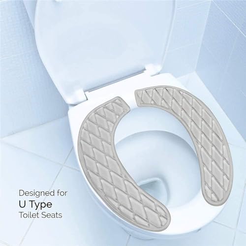Gel Toilet Seat Cover Cushion Pad Washable Portable Padded Seat Adhesive Riser Cushion for Toilets Commode Chair Pain Relief Comfort for Elderly Handicapped (Clear)