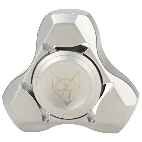 Image of FREELOVE Premium Metal Fidget Spinner for Adults, Stainless Steel Heavy Silent Spinner with Precision Bearing, Small Office Desk Toy & EDC for Stress Relief Focus ADHD, Titanium Alloy