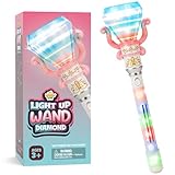 IPIDIPI TOYS Light Up Spinning Diamond Wand, Rotating Magic Princess Toy - Party Favors, Gift Set, Birthday Surprises - Sensory Pretend Play Fairy Wand for Kids Girls and Boys