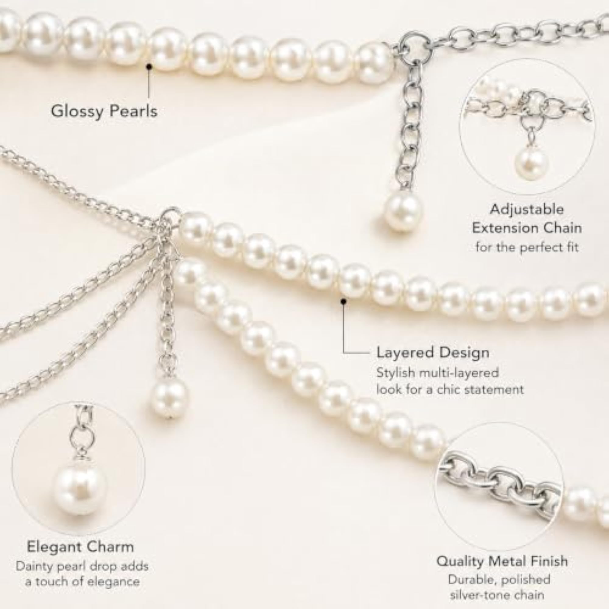 Women's Summer Multi-Layered Long Big Pearl Waist Chain Belt