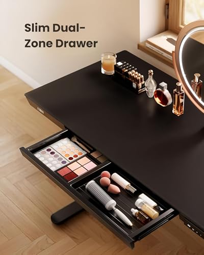 Image of ARTIKEL Case 1.0 Electric Height Adjustable Office Table DIY|100 Kg Wt.|Smart Panel USB & Type C Collision Sensor|Sit Stand Computer Desk|120 X 60 Cm| Brown (Black)