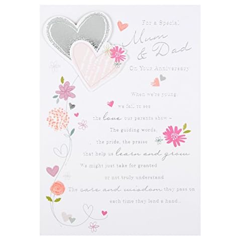 Hallmark Mum and Dad Anniversary Card with Foil Cover