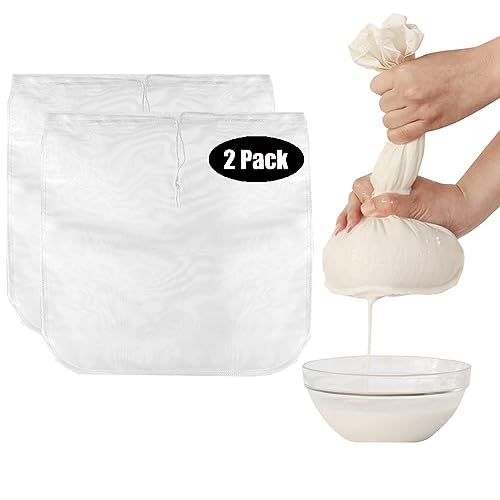 Samlomi Sacchetti per latte di noci con 2 sacchetti a forma di U, 30 x 30 cm, per latte di noci e latte vegetale, lavabili e riutilizzabili