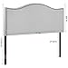 Modway Curl Linen Fabric Upholstered Full Headboard with Nailhead Trim and Curved Shape in Gray
