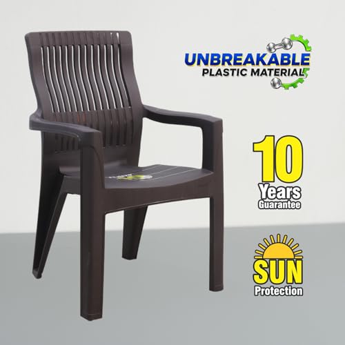 Image of Plasto Chair Luxury with Comfortable Back Posture, Matt & Gloss Pattern Dining, Bedroom, Kitchen, Living Room, Garden | Bearing 150KG Capacity | Strong & Sturdy