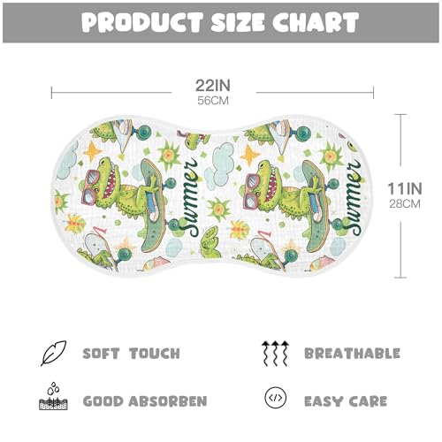 xigua Cartoon Alligator Baby Burp Cloths for Newborn Boys and Girls 2 Pack, Soft & Absorbent Cotton Baby Burp Cloth, Baby Washcloths, Newborn Towel, Burp Rags4