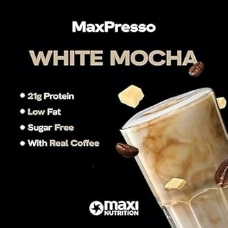 MaxiNutrition MaxPresso White Chocolate Mocha, Protein Coffee, Whey Protein P...