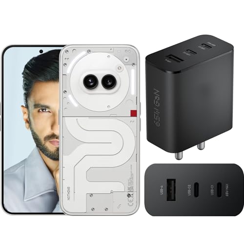 Image of Original 65W Trio Adapter Compatible with Nothing Phone 1 CMF by Nothing 65 W GaN 3 A Multiport Mobile Charger for CMF Phone 1[Black] New 2024