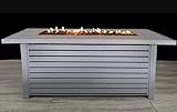 Century Modern Outdoor Bridgeport Rectangle Steel Propane Fire Pit Table for Outdoor Home Garden...