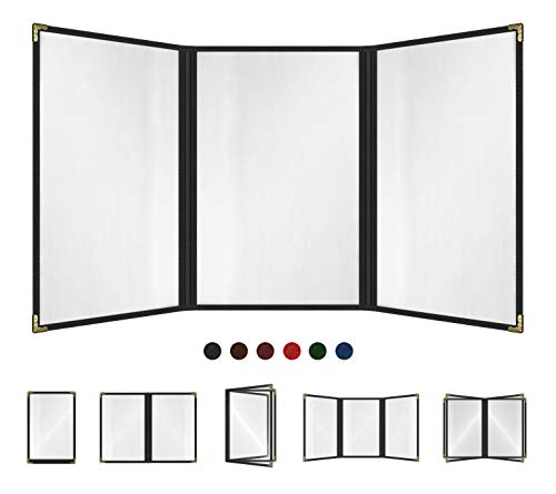 Black, 25 Pack, 3 Pages / 6 Views Trifold - 8.5