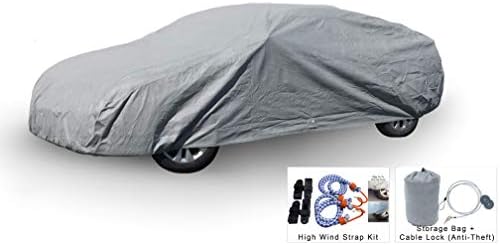 Weatherproof Car Cover Compatible with 2012-2016 Porsche Cayman - Comparable to 5 Layer Cover Outdoor & Indoor - Rain, Snow, Hail, Sun - Theft Cable Lock, Bag & Wind Straps
