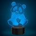 Produktbild Panda 3D Illusion Lampe LED Nachtlicht, USB-Stromversorgung 7 Farben Blinken Berührungsschalter Schlafzimmer Schreibtischlampe für Kinder Weihnachts geschenk
