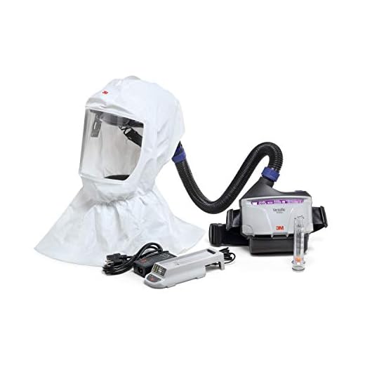 3M PAPR Respirator, Versaflo Powered Air Purifying Respirator Kit, TR-300N+ ECK, Easy Clean, Disposable Hood, Pharmaceutical, Food Safety, Painting, and Lead Battery Manufacturing Recycling, White