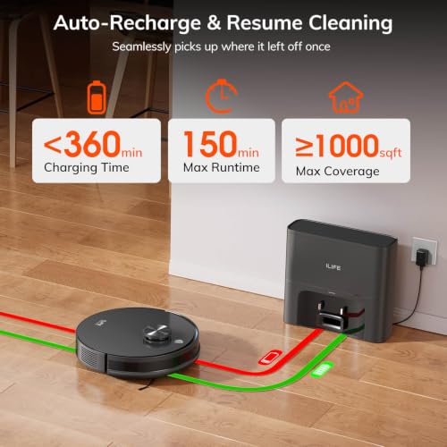ILIFE A30s Plus Robot Vacuum, Self-Emptying Station, 10000Pa Max Suction - image 8
