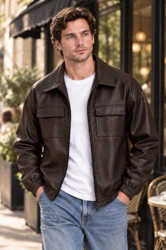 RAXEDO Store RAXEDO Men's Faux Leather Jacket - Image 5
