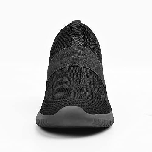 Troadlop Womens Sneakers Slip On Walking Shoes Non Slip Running Workout Tennis Resistant Mesh Fashion Athletic Gym Jogging Sports Casual Training Food Service Shoes Black 9 #TOP2