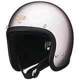TT&CO. バイク ヘルメット ジェットヘルメット オープンフェイス スーパーマグナム [日本人仕様に作ったスリムシェイプ] PSC/SG/DOT規格 FREE : 57-58cm シルバーメタリック＆ブラックトリム スモールジェットヘルメット ハーレー アメリカン専用内装脱着式 洗濯可能