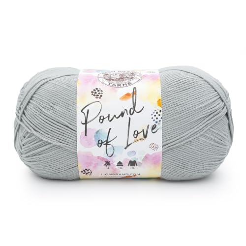 Image of Lion Brand Yarn, Pound of Love Crochet Yarn, Sleet, Gray, 1 Pack