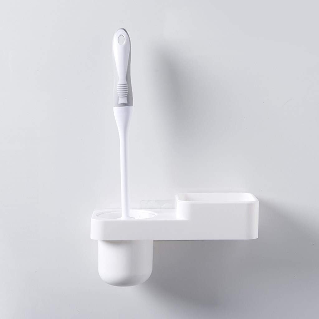 Toilet Brush Holder, Bathroom Set Household Long Handle No Dead Angle Cleaning with Storage Shelf