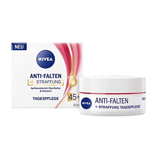 NIVEA Anti-Wrinkle + Firming Day Care 45+ (50 ml), ansiktskräm med aprikoskärnolja, sheasmör och E-vitamin, dagkräm mjukar upp linjer och rynkor synligt