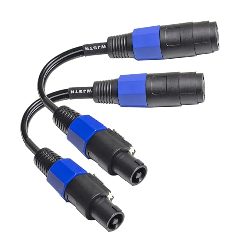 WJSTN Speakon to Speakon Speaker Cables, 12 Gauge AWG,Speakon Male to Female Adapters Audio Cord DJ...
