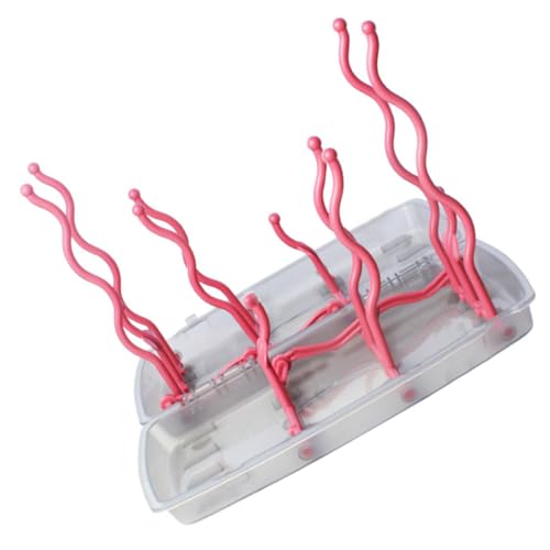 TOBBOMEY Égouttoir à Biberons Pliable Multifonction, Support à Bouteilles et Porte-gobelets en Plastique Rouge, Compact et Léger, Adapté Séchage et...