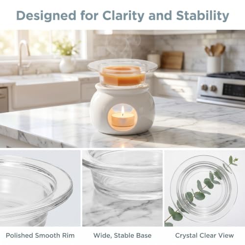 Soporte para velas de vidrio PHENOFICE para decoración de escritorio 4