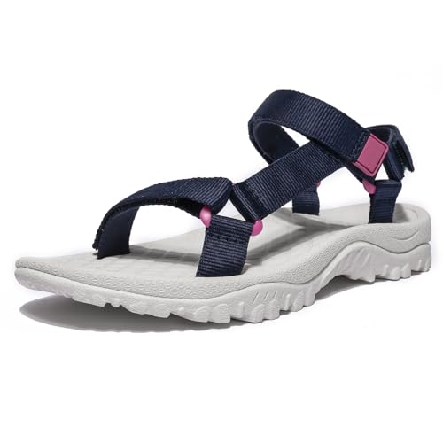 OutPro Sandalen Damen Wander-Sportsandalen für Damen rutschfeste Wassersandalen bequeme trekking Sandalen für den Watstrand im Freien,Blau 40