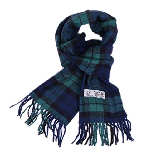 TZ Promise Men Women Tartan Plaid Check Stewart Scottish Soft Warm Winter Cashmere Feel Scarf (Christmas Green Plaid)