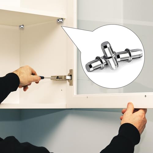 40 PCS L-Shaped Shelf Support Pegs, 40 Pcs Shelf Supports Pins 5mm Studs Push in Stainless Steel - Image 4