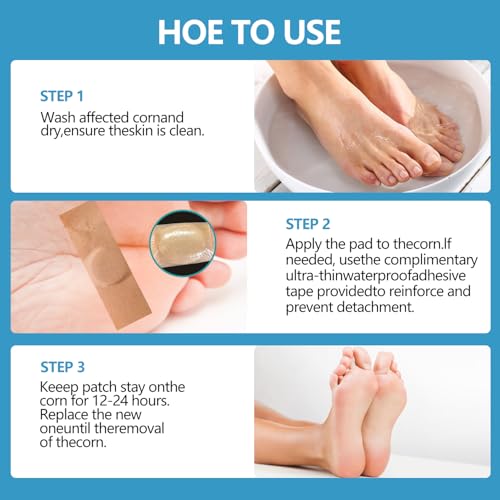 Image of Corn Remover Pads (48 count 2 pack) Plantar Wart Remover for Feet, Corn Removers for Toes with 40% Salicylic Acid, Callus Removal for Feet