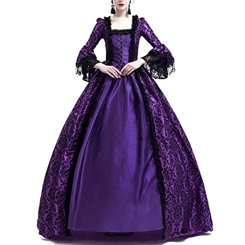 GladiolusA Disfraz De Medieval para Mujer Vestido Renacentista Traje De Princesa Púrpura...