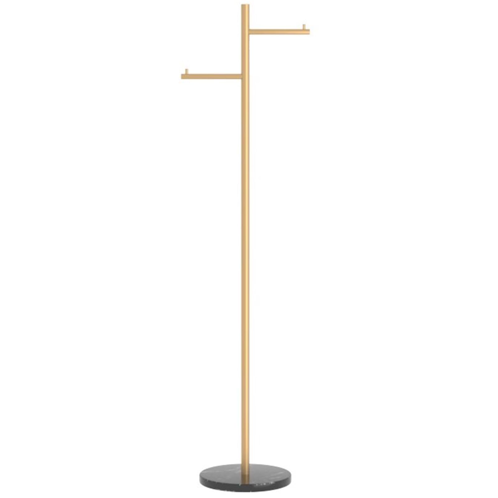 SXYKXYDL Metal Garment Rack with Marble Base, Double-Rod Clothing Stand, Modern Freestanding Hanger for Entryway, Bedroom & Living Room, Space-Saving Design