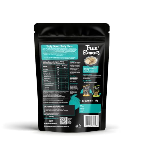 Image of True Elements No Added Sugar Muesli 1kg - Protein muesli -14g protein per 100g | Clean Label Breakfast Cereal | No hidden sugar | Millet Muesli with Jowar | High Fibre