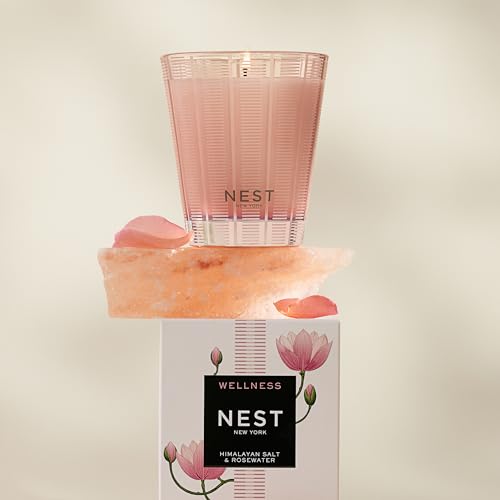 NEST New York Scented Classic Candle, Himalayan Salt & Rosewater - 8.1 oz - Up to 60-Hour Burn Time - Reusable Glass Vessel - Image 4