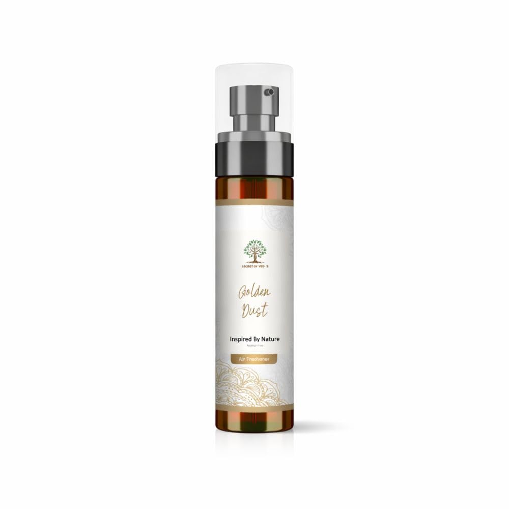 Room & Linen Spray 100ml Alcohol Free Air Freshener – Long Lasting Home Fragrance Mist for Bedroom, Bathroom, Car & Fabric Freshener – 12 Scents Available (Golden Dust)