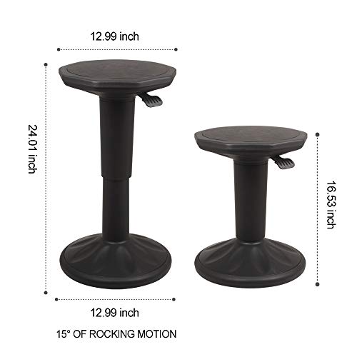Image of GIA Adjustable Height Wobble Chair - Active Motion Leaning Stool - Sitting Balance Chair for Office Stand Up Desk - Wobble in Your Own Way