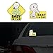 TOMALL 2 Piezas Pegatinas Reflectantes de 5.5 Pulgadas para bebé a Bordo para Coche niños Advertencia de Seguridad precaución Fuerte reflexión para bebés en Coche calcomanías para los Coches Ventanas