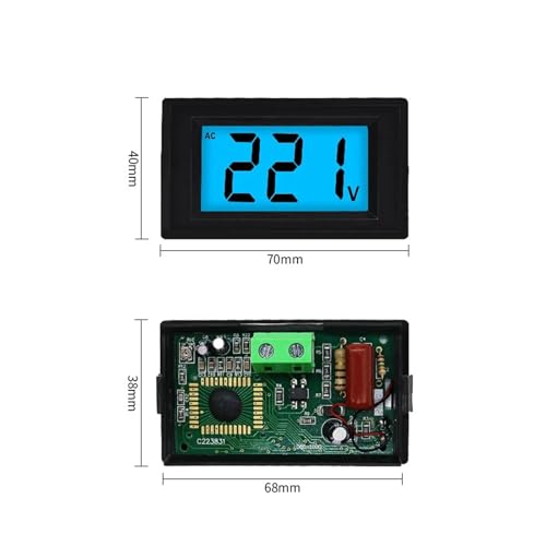 Voltímetro Digital D85-20 para control de corriente AC80-500V con pantalla LCD y funda 2