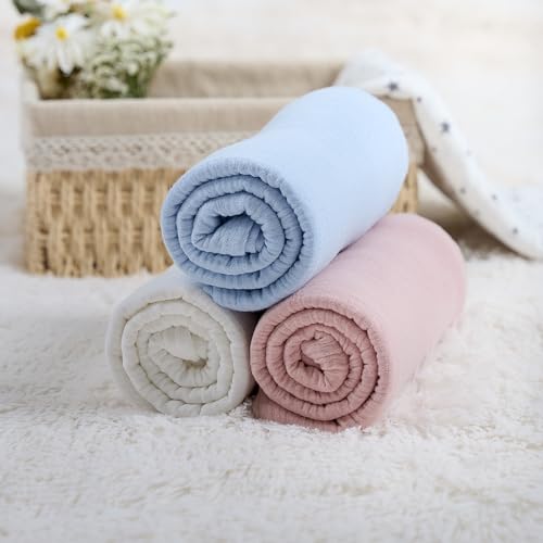 Image of Meracorallo Muslin Swaddle Blanket, 100% Cotton Receiving Blanket Soft and Breathable Swaddle Wrap for Baby Boys and Girls, White