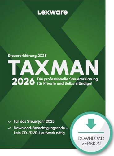 TAXMAN 2026 (für Steuerjahr 2025)| Download |Steuererklärungs-Sof...