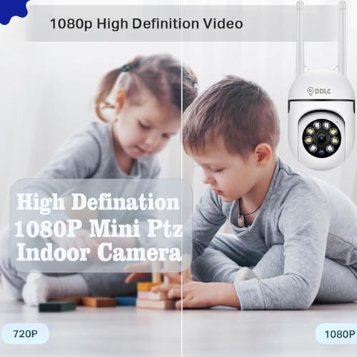 Image of DDLC 4MP WiFi Mini PTZ Security Camera for Home | Indoor Outdoor | Full HD | Color Night Vision | Motion Detection| Two-Way Audio | Mobile App Wireless CCTV | Weather Resistance | (Mini Ptz)