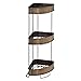 iDesign Twillo Metal Wire Corner Standing Shower Caddy 3-Tier Bath Shelf Baskets for Towels, Soap, Shampoo, Lotion, Accessories, Bronze